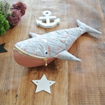 【iz**様ご予約品】クジラポーチ☆グレーさくらんぼ