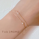 ⋆大人可愛い⋆３粒パールの２連ブレスレット