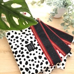 ꫛꫀꪝ✧‧˚ダルメシアン੯‧̀͡u\🐾スマホポシェット👜サコッシュ■▪️ダルメシアン柄▪️◼️ダブルファスナーポーチ●ショルダー紐● Handmade bag