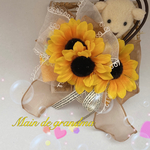 【わんちゃん／ねこちゃん用リボンチョーカー】ひまわり🌻