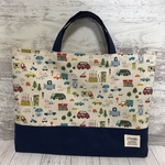 レッスンバッグ　絵本バッグ　ハンドメイド☆ぼくのすむ町　はたらく車☆男の子