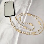 【6/11㈯～販売スタート】スマホチェーン/スマホショルダー(１)：beige×perl