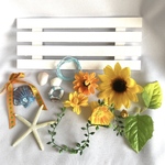 summerひまわりとヒトデの壁掛けキット　爽やか　貝　ハンドメイド　プレゼント　父の日　ギフト　手作りキット