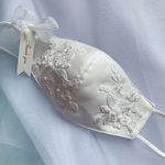 シルクリネン生地  パーティー＆ウエディング　美マスク　ラ フルール ブランシェ《le fleur blanche》