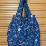 大きなエコバッグ（マリンフィッシュ）ブルー