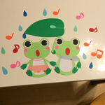 壁面「カエル♪」