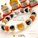 🐾三毛猫😽金運・幸せ・強運招き猫⭐3種MIXタイガーアイ🐯Jewelry天然石ブレスレット💫