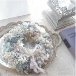 【sakurako0918様専用ページ】ふわふわリース＊grayish blue＊