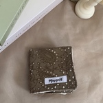 【new】ガーゼ刺繍ハンカチ ペイズリー　ブラウン