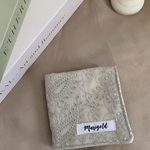 【再販2】刺繍ガーゼハンカチ　ペイズリー　グレージュ