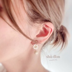 ⁂sale‼︎ ⁂   petit マーガレット レースflower  ピアス/イヤリング　（ゆらゆら　揺れる）