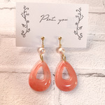 ピンクパールとしずくのイヤリング　ピアスへの変更OK