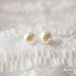 14kgf White Pearl&Shell スタッド　ピアス
