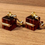 フレットキューブピアス スネークウッド ふりふりタイプ