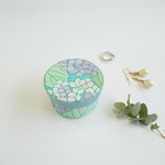 紫陽花柄の小さな小物入れ、アクセサリーケース（カルトナージュ）