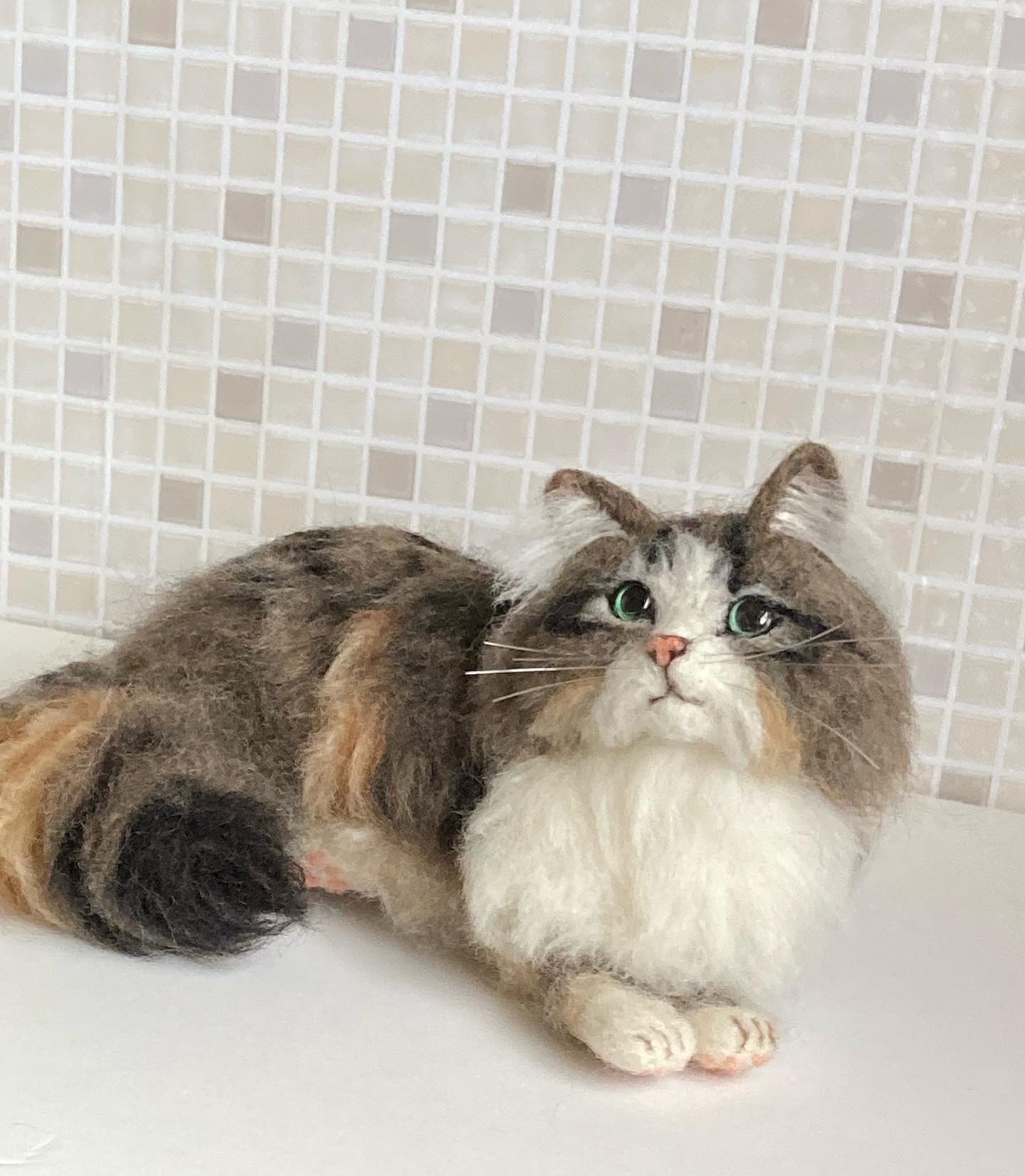 受注商品 猫 ノルウェージャン 羊毛フェルト ハンドメイド 受注商品 猫 ノルウェージャン 羊毛フェルト ハンドメイド mia