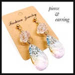 ピアス/イヤリング  ピアス 大ぶり イヤリング  塗装パーツ ピアス 花  ピアス シンプル イヤリング 