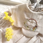 ❁オーダー承ります❁　ハーフリース 手刺繍 もくもくスタイ