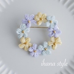小さなお花のリースブローチ　No. 19