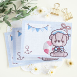 「Marine Look Bear / マリンルックベア」刺繍イラストメモ 6 ❁︎ 30枚入 / 送料無料