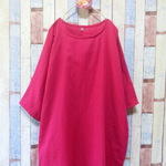 Ｗガーゼ ふんわりワンピース ローズレッド