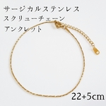 送料無料◆サージカルステンレス スクリューチェーン アンクレット