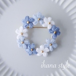 小さなお花のリースブローチ　No.14