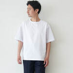 メンズ１枚で決まるシャツドッキングTシャツ【ホワイト】
