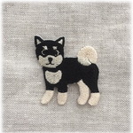 柴犬のアップリケ　　黒毛　　　　　　　オリジナル・ワッペン