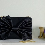 【再販】2wayリボンイブニングクラッチ◆BLACK