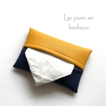 再販♡大人バイカラーポケットティッシュケースイエローブルー