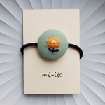 刺繍ヘアゴム🌷　no.924   くるみボタン　💛送料無料💛　