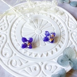 小さな紫陽花のピアス・ノンホールピアス(紫花)