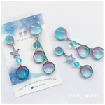 宇宙・ふわふわ星空シャボン玉/ピアス/ノンホールピアス