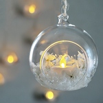 期間限定20％off＊吊り下げる灯りと花 ハンギングキャンドル White