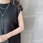 【送料無料】mantel ball chain necklace/マンテルボールチェーンネックレス/サージカルステンレス/シルバー/金属アレルギー対応