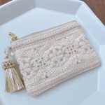 インド刺繍のファスナーポーチ