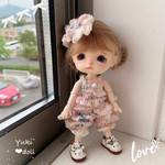 オビツ11 ❤︎サイズ❤︎フリフリサロペット❤︎と髪飾り❤︎