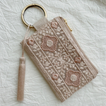 再販4)カラビナ 付刺繍リボンポーチ