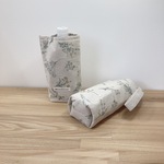 🌱大人の〜 畳める！洗える！サイズが選べる！持ち手をカスタマイズ出来る！バッグイン ペットボトルカバー ≪保温保冷≫　ボタニカルフラワー　生成り