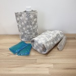 🌀大人の〜 畳める！洗える！サイズが選べる！持ち手をカスタマイズ出来る！バッグイン ペットボトルカバー ≪保温保冷≫　花　ブラックベース