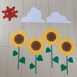 壁面飾り 夏 ひまわり 入道雲
