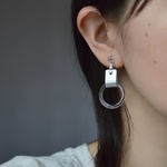  🆕clear hoop   ( clear / silver ) 異素材 mix イヤリング / ピアス