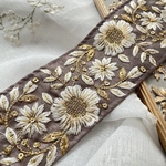 インド刺繍リボン　花　インド刺繍　スパンコール　刺繍リボン　リボン　りぼん　