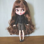 再出品※281.※単品※黒のスタンドカラーシャツ※ブライスアウトフィット※1/6ドール服