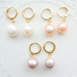 A級淡水バロックパール フープピアス  淡水パール