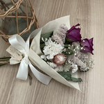 ♪送料込み♪ドライフラワー♪紫バラとくすみ系スターチスのスワッグ♪花束♪
