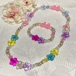 ✨🆕✨トロピカルフラワーネックレス　ブレスレットセット　子供用