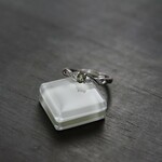  モルダバイト　オーバルリーフリング　SILVER925