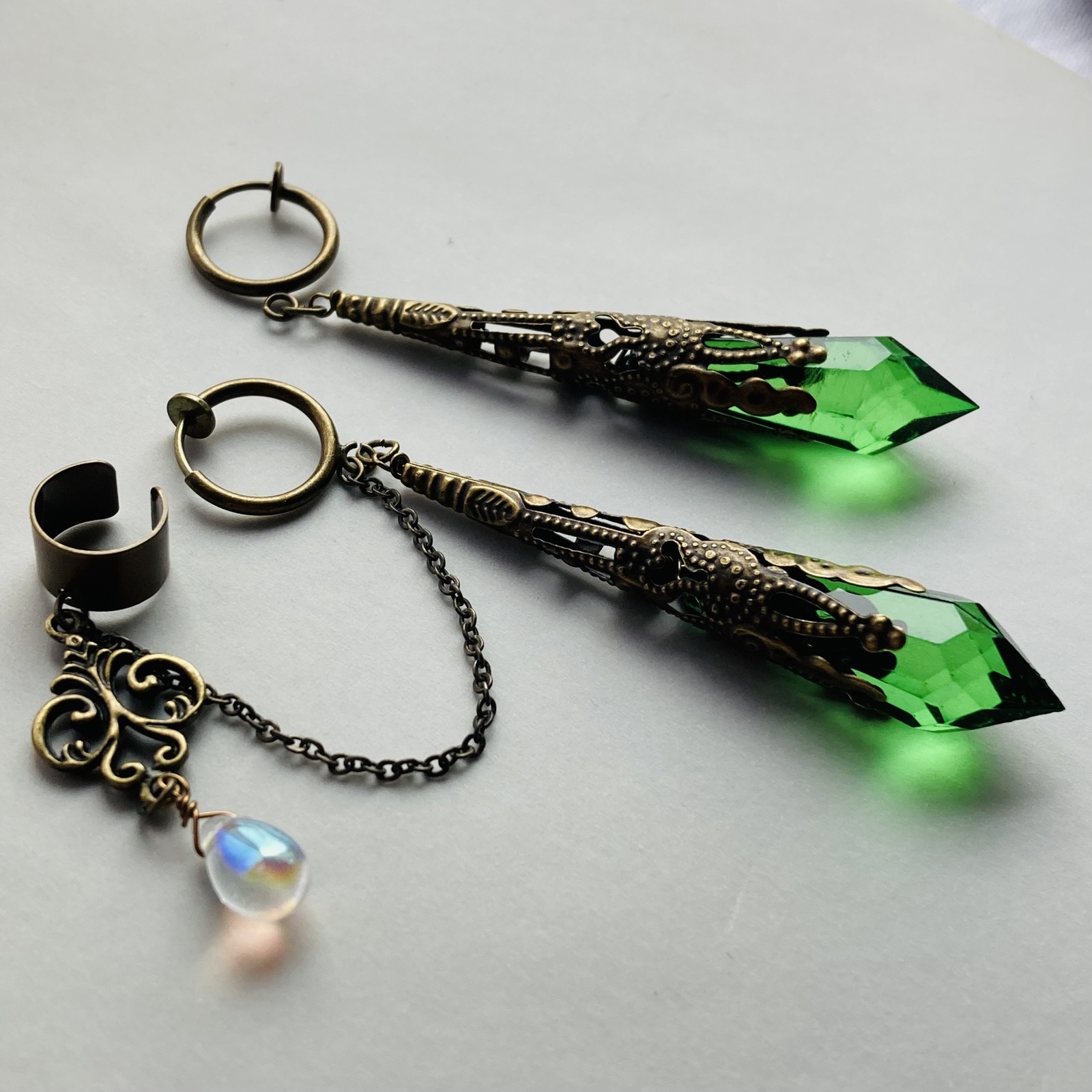 再販×87 ＊イロアソビ＊ ピーコックグリーン シャンデリアガラス